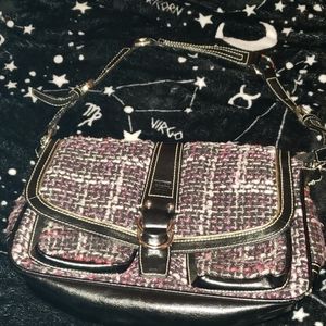 Coach leather and knit purse
